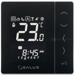 Digitální program. termostat 4v1, černý, 230V