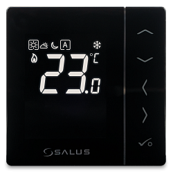 Digitální manuální termostat, černý, 230V