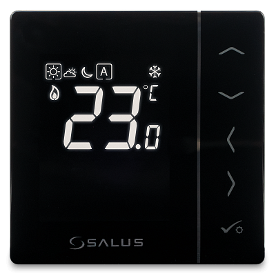 Digitální manuální termostat, černý, 230V