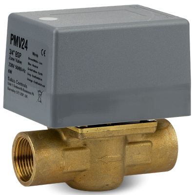 Motorický ventil s pomocnými kontakty a vratnou pružinou, dvoucestný