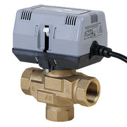 Motorický ventil so spínacím kontaktom, trojcestný