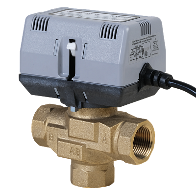 Motorický ventil so spínacím kontaktom, trojcestný